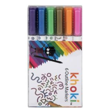 Glitter Outline Markers, 6 Piece 